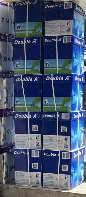 Double A A4 80gsm copy paper (box of 5 reams)
